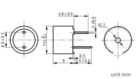 12x9mm buzzer with pin