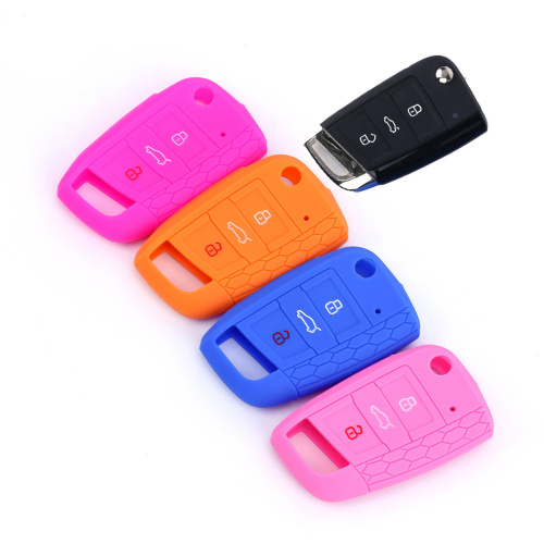 colorful durable rubber car key case for VW