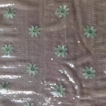 Fresh small chrysanthemum sequin emb fabric