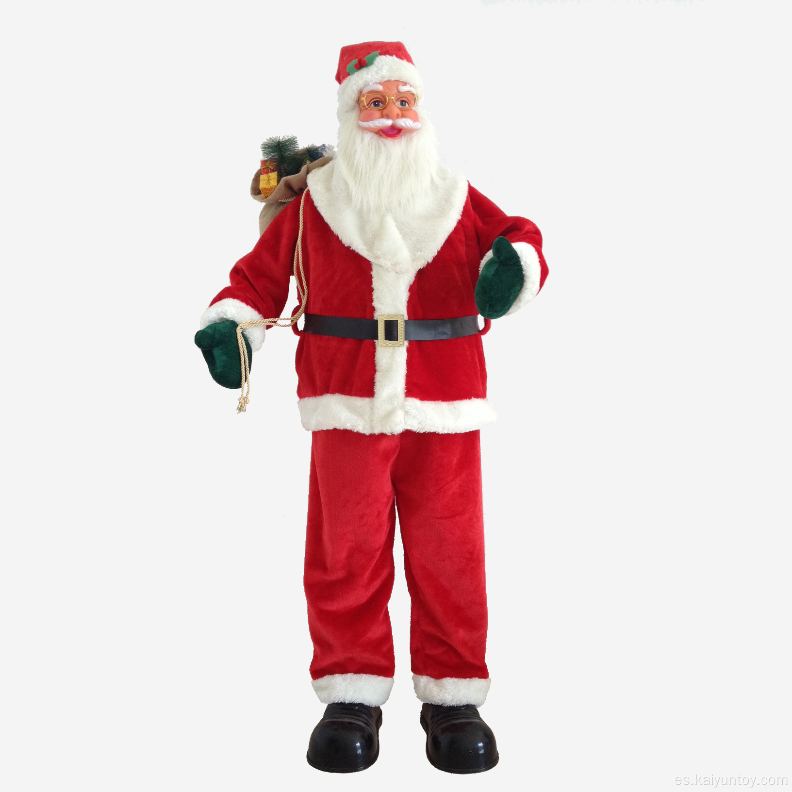 Decoraciones navideñas de pie de una muñeca de Santa