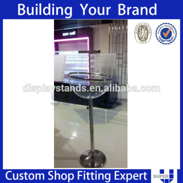 glass perfume bottle shop cosmetic point of sale display,metal display stand for cosmetics