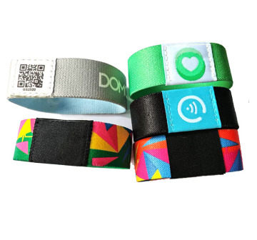 New Fashion Mesh Twisted Fabric Elastic NFC RFID Silicone Wristbands for Events