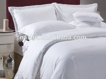 Hotel cotton/polyeter white plain bedding series/ hotel bedding sets