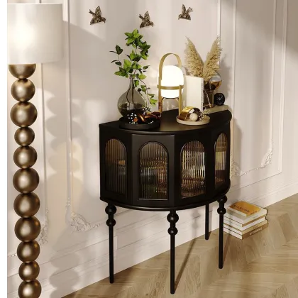 AOMISI CASA French Vintage Solid Wood Bedside Table