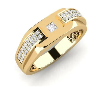 Men's 14K Gold Lab Diamond Ring