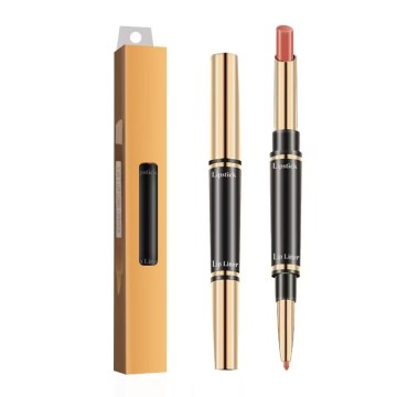 2025 Fashionable No Logo Multi-purpose Double-ended Lip Liner & Moisturizing Matte Lipstick