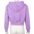 Sweetown 2020 Autumn Zipper Up Pocket Casual Basic Cropped Hoodies For Women Streetwear Long Sleeve Leisure Purple Sweatshirts