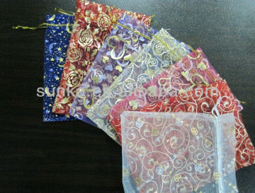 Wholesale Custom Design Christmas Organza Bags organza drawstring bag