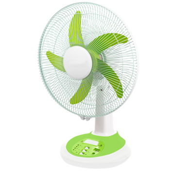 AC DC Operate 3 Speed 14 Inch Solar Rechargeable Table Fan With Light