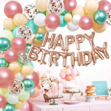 Peach Gold Balloon Birthday Garland Arch Kit for Birthday Party Baby Shower Decorations