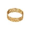 Brazalete de titanio de patrón de hoja de oro ancho