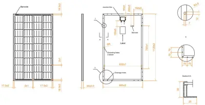 Customized sharp solar panel 125W solar power