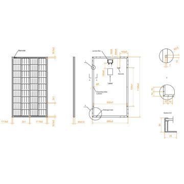 Customized sharp solar panel 125W solar power