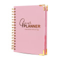 A5 Spiral Binding Pink Undated Daily Goal Planner