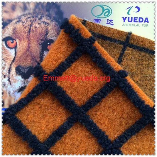 stereo white/black black/yellow colors plaid check jacquard designs boiled wool knit fabric for garment coat