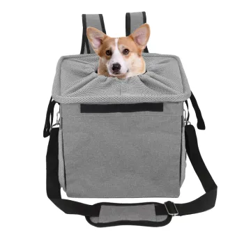 Adjustable Pet Carrier Bicycle Basket Bag with Shoulder Strap