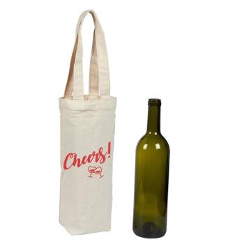Cotton Canvas Wine Bottle Tote Bag