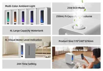 DOUHE 4L Large Capacity Ultrasonic Air Diffuser Humidifier