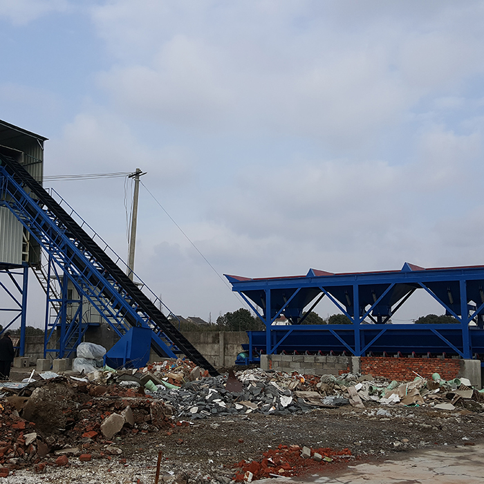 HZS60 mini stationary concrete batching plant in Pakistan