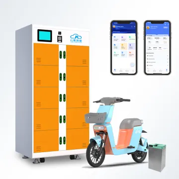 Front-Maintained Orange 10 Slots Battery Swapping Cabinet