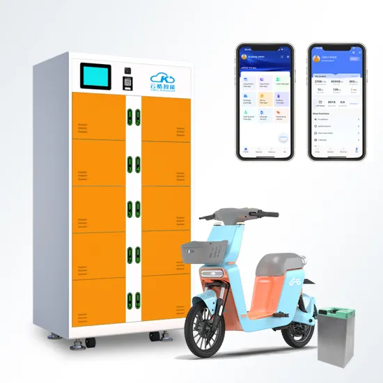 Front-Maintained Orange 10 Slots Battery Swapping Cabinet