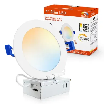 4 inch & 6 inch Ultra-Thin Round Slim Recessed LED Panel Lights - Commercial Grade with Dimmable Option