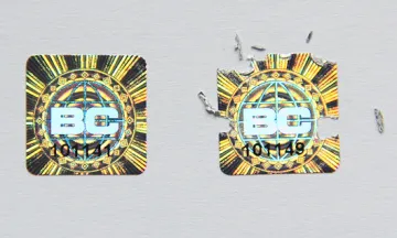 Custom printed hologram ultra destructible label, destructive vinyl hologram sticker with sequence number