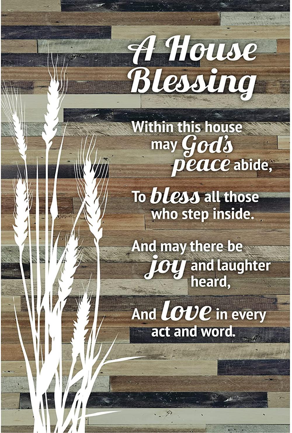 House Blessing Plakat Kayu Pedesaan