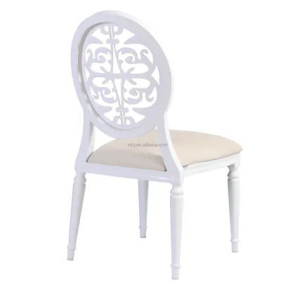 White PU Leather French Louis Style Modern Upholstery Hotel Dining Room Event Chair