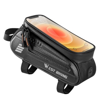 WEST BIKING Bike Frame Bag - Waterproof Front Top Tube Cycling Bag with 7.0in Phone Pocket