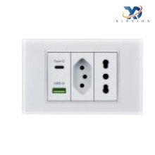 לוח אמצע ברזל פאנל אקרילי USB לבן