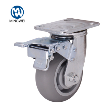 Gray 5 Inch TPR Caster with lock