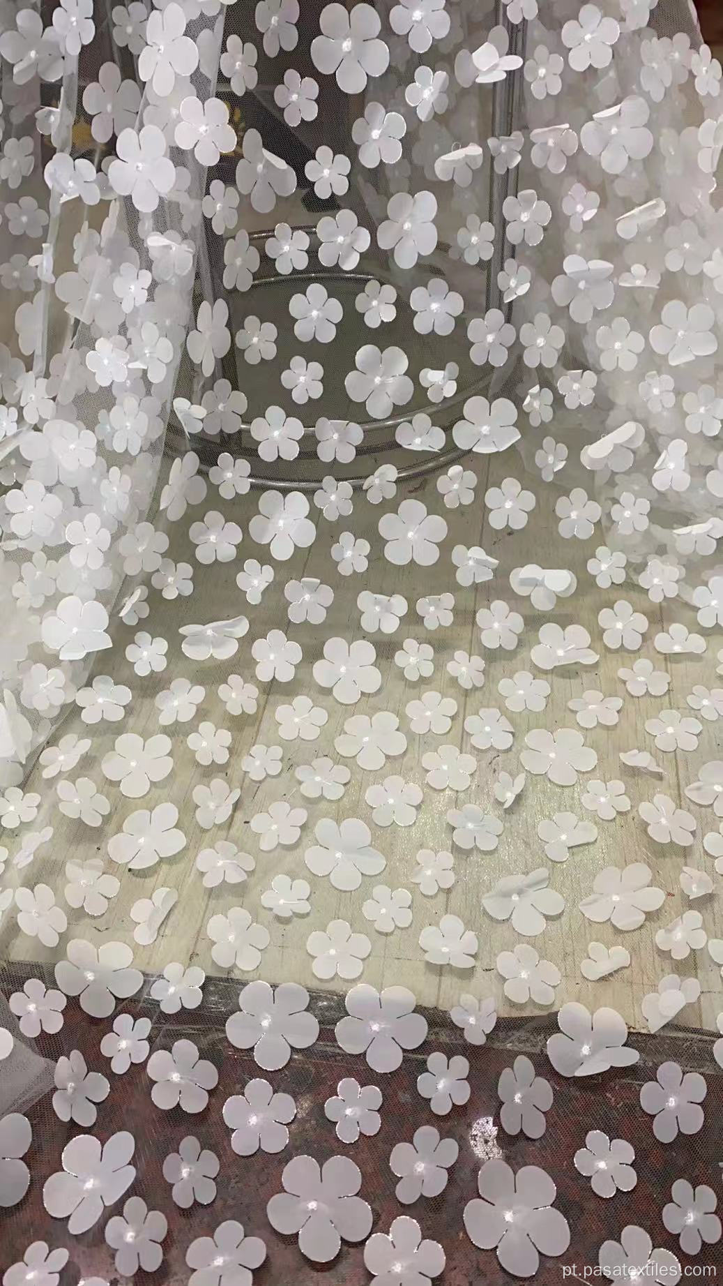 3D FLOR FLOR PAKISTANI DO Bordado Francês Cadares Tecidos de alta qualidade Tulle Africano Tecidos para roupas Têxteis