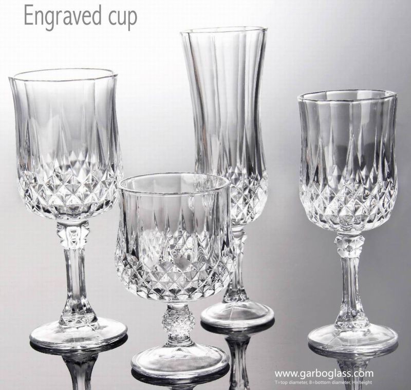 Classical Pressed Engraved Red Wine Glass Goblet (GB040207ZS)