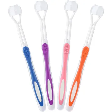 Montessori-Inspired Sensory Tools: 4-Piece Three-Sided Adhd, Anxiety Relief, and Fidget Silicone Toothbrush for Babies and Kids with Autism