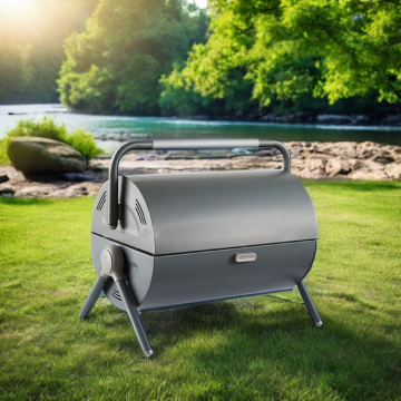 Picnic Camping Grill Double Side Barbecue Oven Charcoal BBQ Grills Portable Barrel Grill