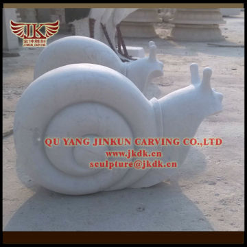 marble animal sculpture of snail for garden decoration made from Quyang carving factory