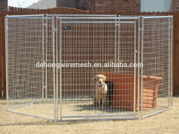 1.5x1.8m welded wire panel galvanized outdoor dog kennel , Tube Dog Crate , Pet Cages