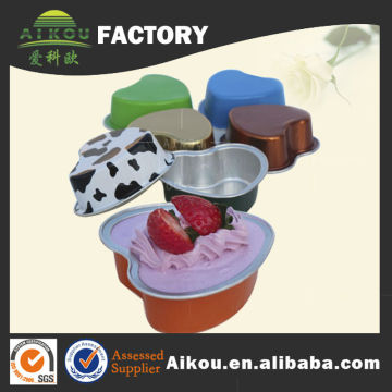 High quality heart shaped aluminum foil cake cup for bakery