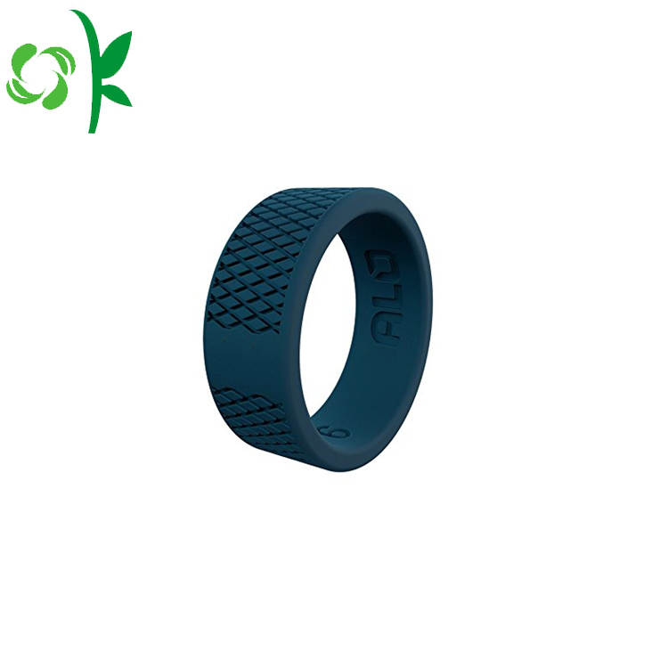 Engraved Silicone Ring Slap-up Black Round Sport Ring