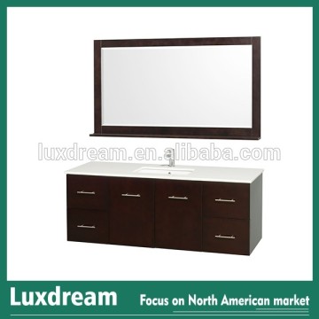 Bathroom Vanity Set- Espresso, Single Mirror, Phoenix Stone Top