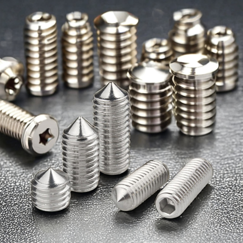 Wholesale DIN916 Stainless Steel and Brass Hex Socket Set Screw 5/8-27 ~ 1/4 3/8 M3 M4 M8 Galvanized Slotted Flat Point Grub