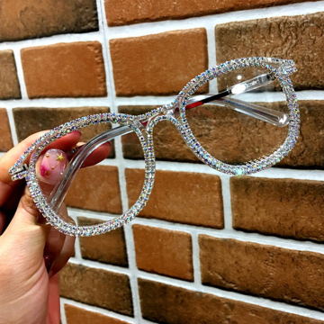 Women's Designer New Sunglasses 2024: Anti-Blue Ray Rhinestone Shades with Crystal Clear Lenses - DDP & Free Shipping