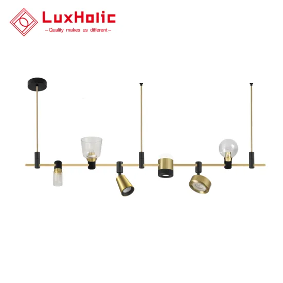 LuxHolic Modern Gold LED Pendant Light for Dining Room and Kitchen Island