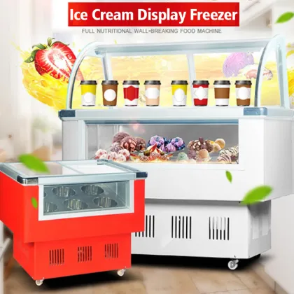 Lecon Brand Direct Cooling Ice Cream Fridge Display Freezer Glass Door