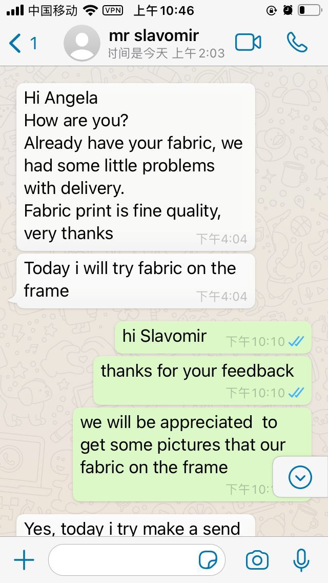 feedback from customer about our fabric backdrop  