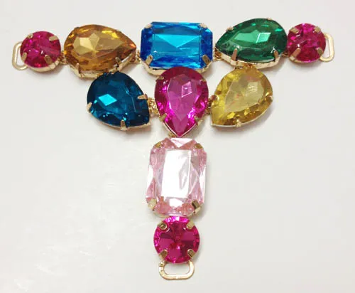 Colourful Stones Embellishments Sandals Trim, Diamante Sandals Trim for Women`s Flip-Flop Summer Casual Shoes