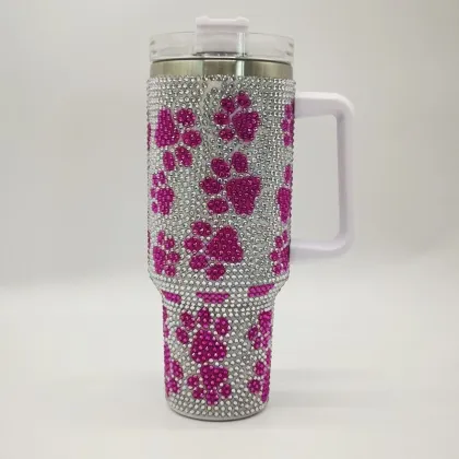 Bling Addiction: Custom Rhinestone Mugs - Hot Pink Birthday Gift