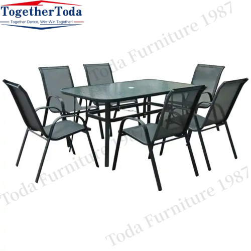 Garden Metal Dining Chair and Table Set high quality Outdoor Furniture