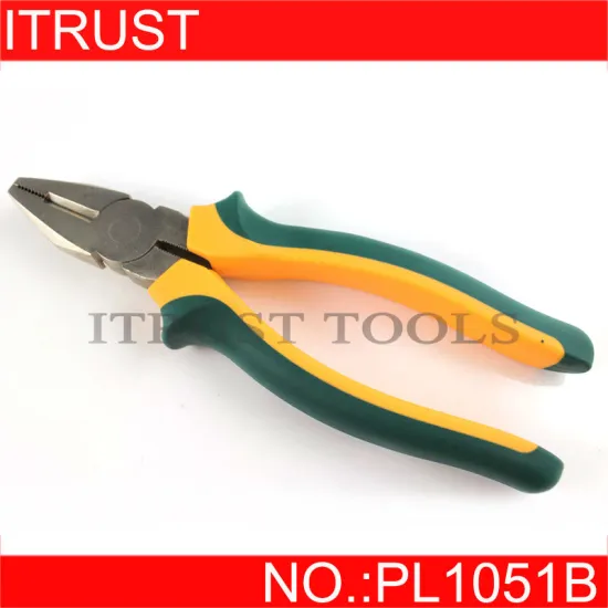Yellow Nickel Combination Pliers TPR Handle